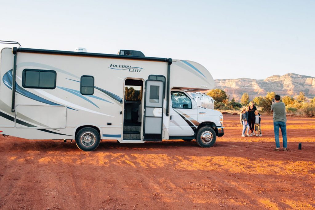 An RV motor home